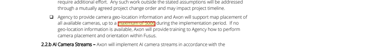 Contract text: cameras will be placed on the map up to a maximum of 5000 during the implementation period.